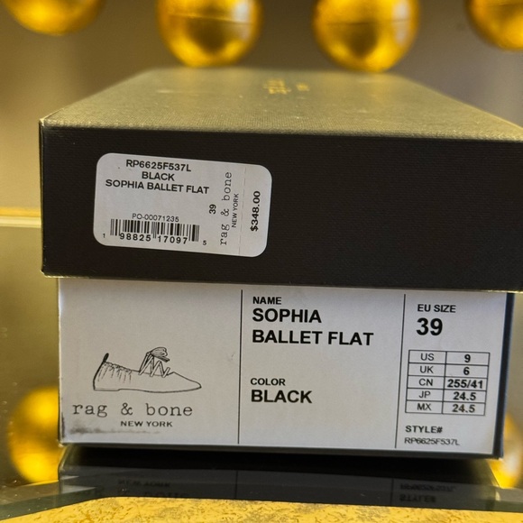 Rag and Bone NWT $348 Sophia Ballet Flat Color Black Size 9 - Picture 15 of 15